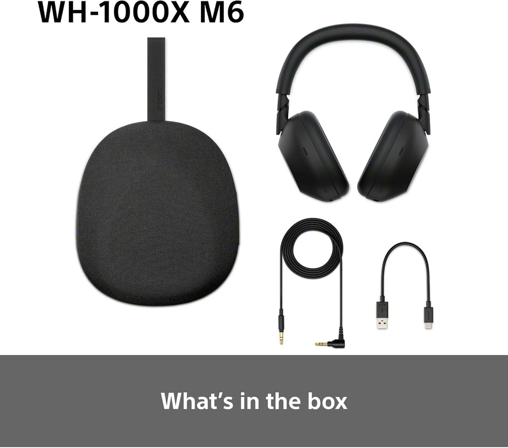 Sony WH-1000XM6 Flagship Noise Cancelling Over-Ear Wireless Bluetooth Headphones, Signature Hi-Res Sound, Ultimate Comfort, Foldable Design, Durable Case, 30 HR Battery, iOS & Android