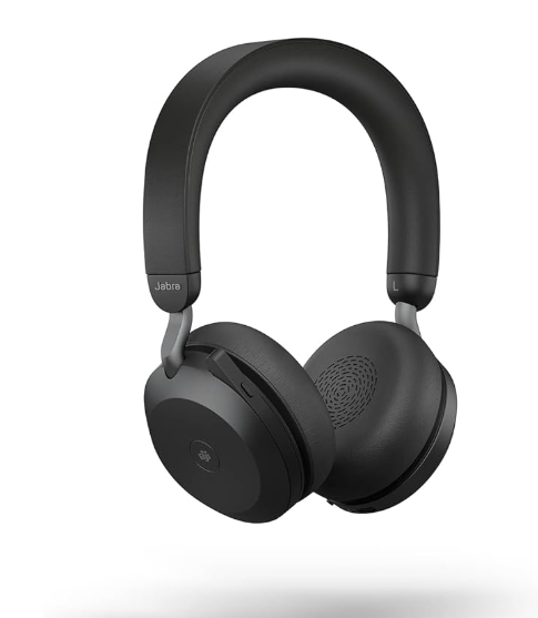 Jabra Evolve2 75 PC Wireless Headset with 8-Microphone Technology - Dual Foam Stereo Headphones with Adjustable Advanced Active Noise Cancelling, USB-C Bluetooth Adapter and UC Compatibility - Black